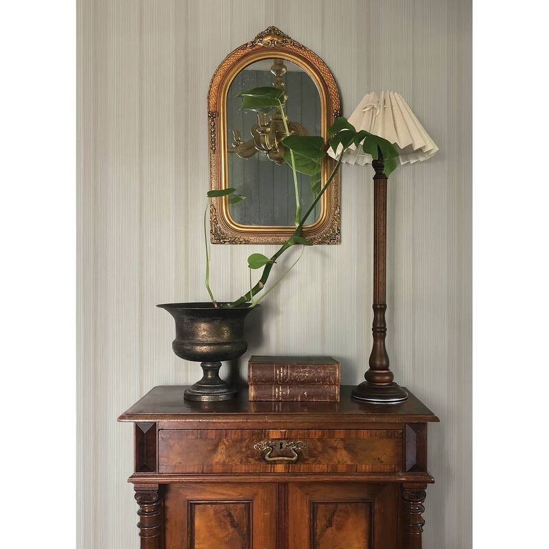 Chris Loves Julia x A-Street Prints Ames Beige Linen Stripe Wallpaper