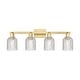 preview thumbnail 124 of 137, Innovations Lighting Downtown Urban - Bridal Veil - 4 Light 32" Bath Vanity Light Clear/Satin Gold