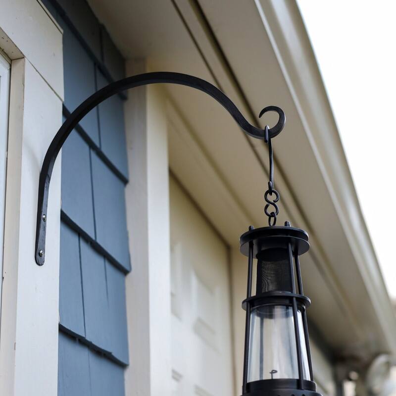 Achla Designs Set of 2 Wall Mounted Up Curled Brackets, Black Powder Coat Finish