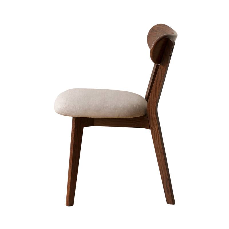 Solid Oak Dining Chairs with Upholstered Seats, Ergonomic, Set of 2/4