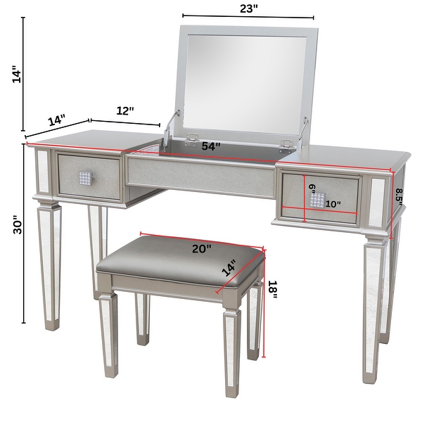 30 Makeup Vanities Desk With Flip Top Dressing Table With Drawers Wood Makeup Vanity Table Set Bed Bath Beyond 39897618