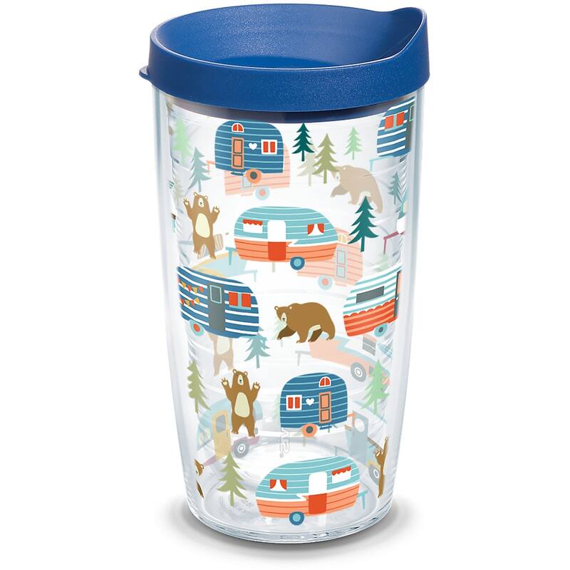 Tervis Trailer Bears Made in USA Double Walled Insulated Travel Tumbler, Classic - 16oz