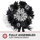 preview thumbnail 5 of 10, Haunted Hill Farm 15-In. Halloween Black and White Floral Wreath Pumpkins, Skulls, and Spiderweb for Haunted House Decoration