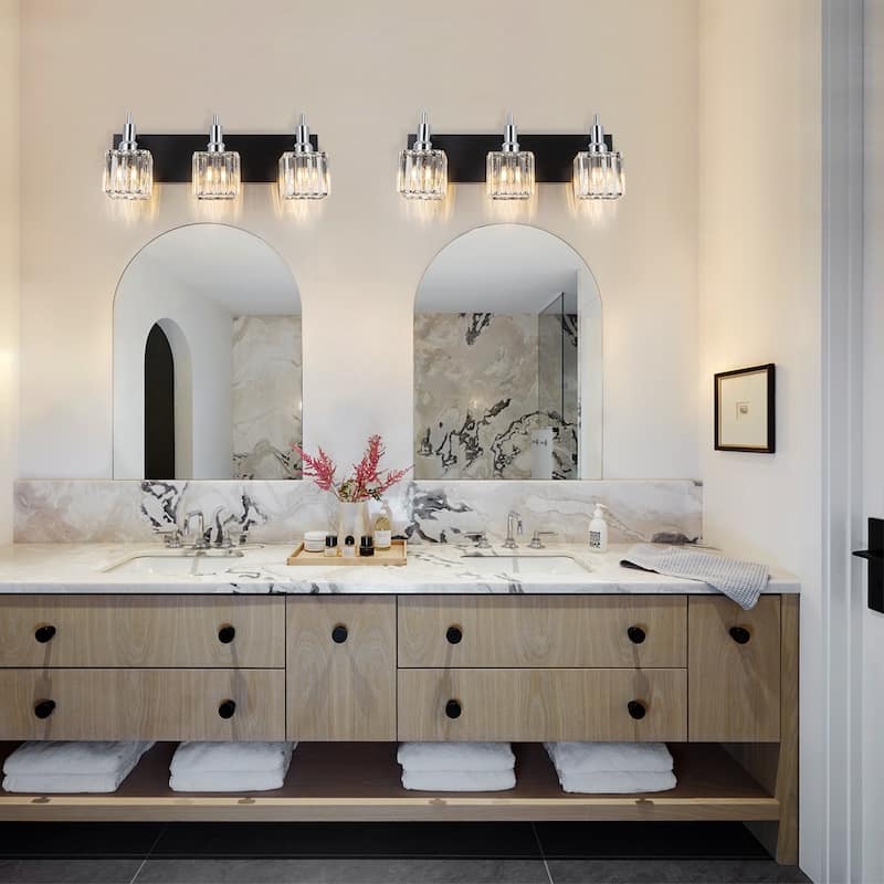 2/3/4-Light Modern Bathroom Crystal Vanity Light Wall Sconces