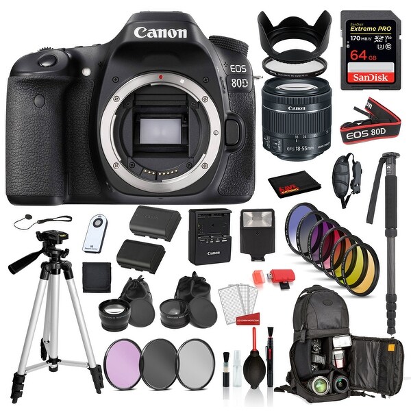 Shop Canon EOS 80D Digital SLR Camera with EF-S 18-55mm is ...