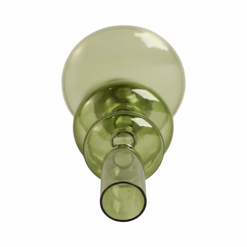 Modern Bubble Glass Candle Holder with Rounded Accent Base
