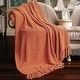 preview thumbnail 57 of 140, Knitted Tweed Couch Throw 50" x 60" - Rust