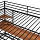 preview thumbnail 10 of 9, Modern Style Full Metal Loft Bed with Desk, Shelve, 4-step Ladder and Guardrail, Creative Structure & Good Stability, Espresso