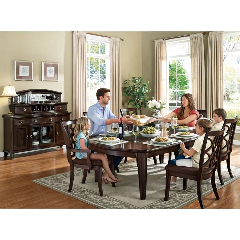 Elegant Dining Table, Dark Walnut Brown