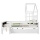 preview thumbnail 2 of 12, Solid Wood House Bed with Ladder and Storage Drawers for Kid Bedroom