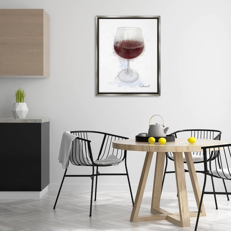 Stupell Modern Cabernet in Glass Framed Floater Canvas Wall Art Design By Matthew Piotrowicz