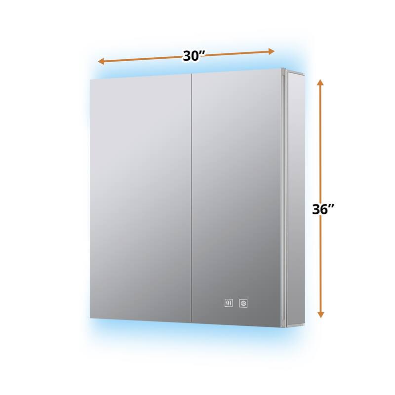 Corsica Surface-Mount LED Mirror Medicine Cabinet with Defogger