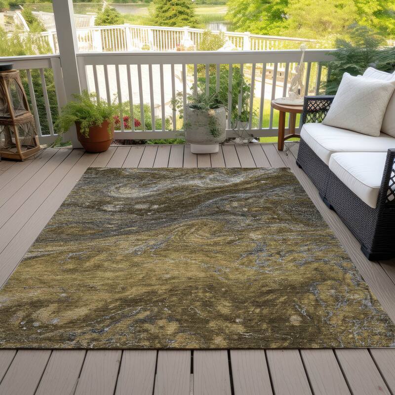 Machine Washable Indoor/ Outdoor Chantille Modern Abstract Rug