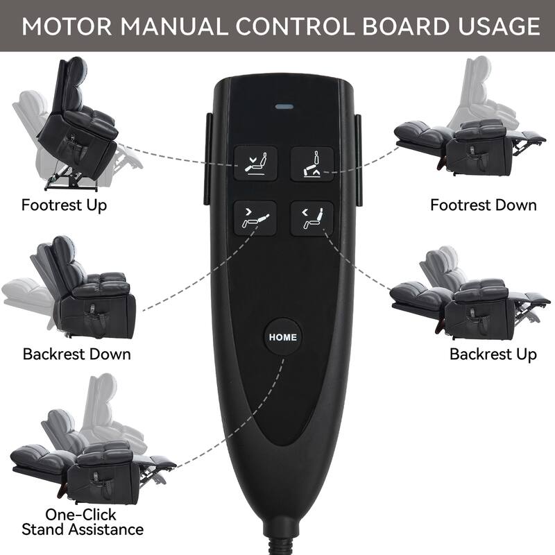 Leatheraire Heat Massage Dual Motor Infinite Position Up to 350 LBS Large Electric Power Lift Recliners with Hidden Cup Holders