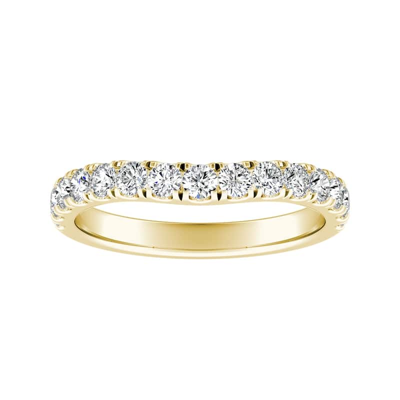 Auriya 5/8ctw Contoured Diamond Wedding Band 14k Gold - Yellow - 5