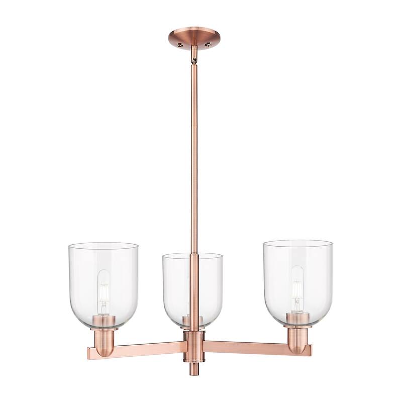 Innovations Lighting Endless Possibilities Arcadia - Bella - 3 Light 27" Stem Hung Chandelier - Clear/Antique Copper