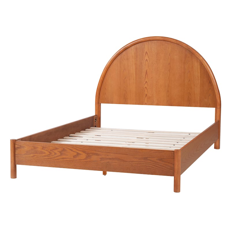 Christopher Knight Home - Modern Mid-Century Wooden Platform Bed with Arched Headboard