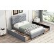 preview thumbnail 4 of 14, Full Size PU Leather Upholstered Platform Bed with 4 Drawers