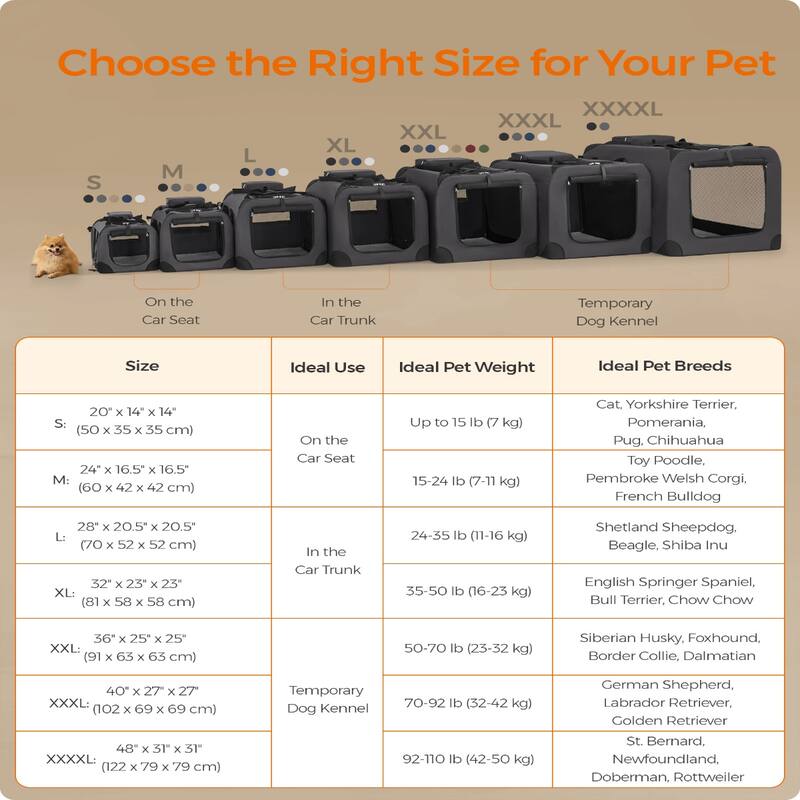 Metal Frame Oxford Fabric Foldable Soft Pet Carrier with Mesh Windows and Side Pockets