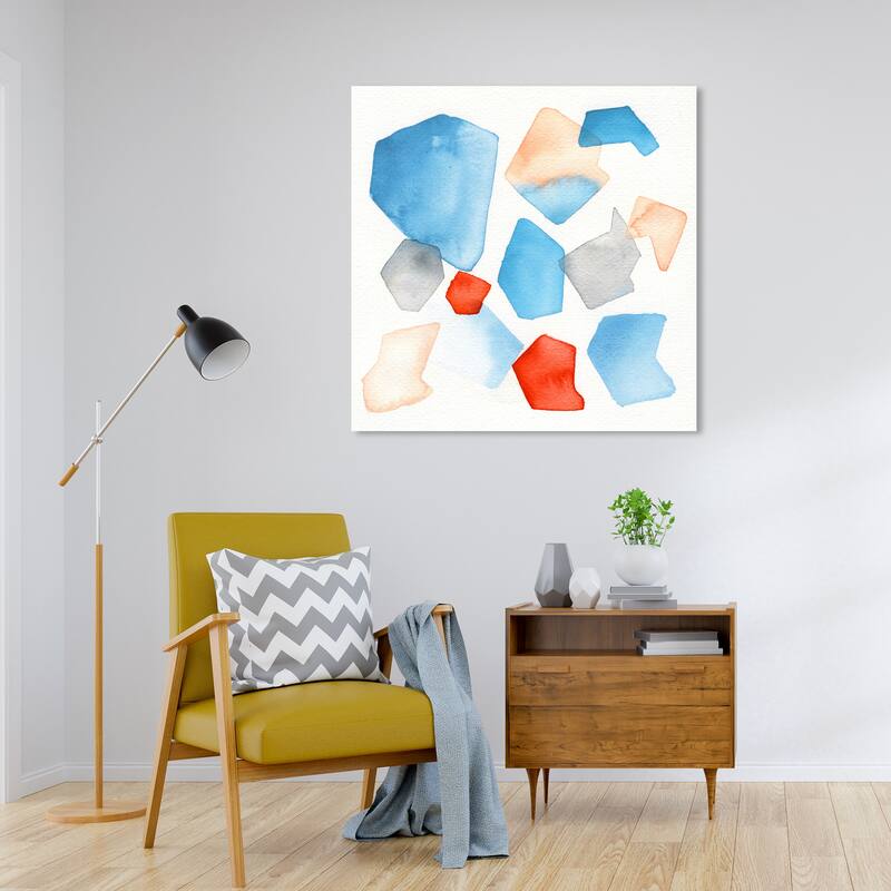 Wynwood Studio Prints Abstract The Life Aquatic White and Light Blue Modern & Contemporary Wall Art Canvas Print - 30 x 30