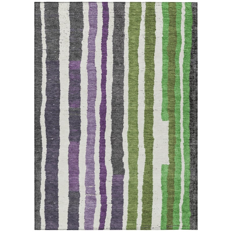 HomeRoots Striped Transitional Rectangle Outdoor Rug