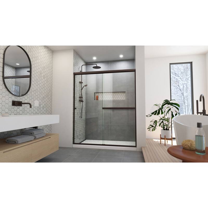 DreamLine Alliance Pro BG 56-60 in. W x 70 3/8 in. H Semi-Frameless Sliding Shower Door in Oil Rubbed Bronze and Clear Glass