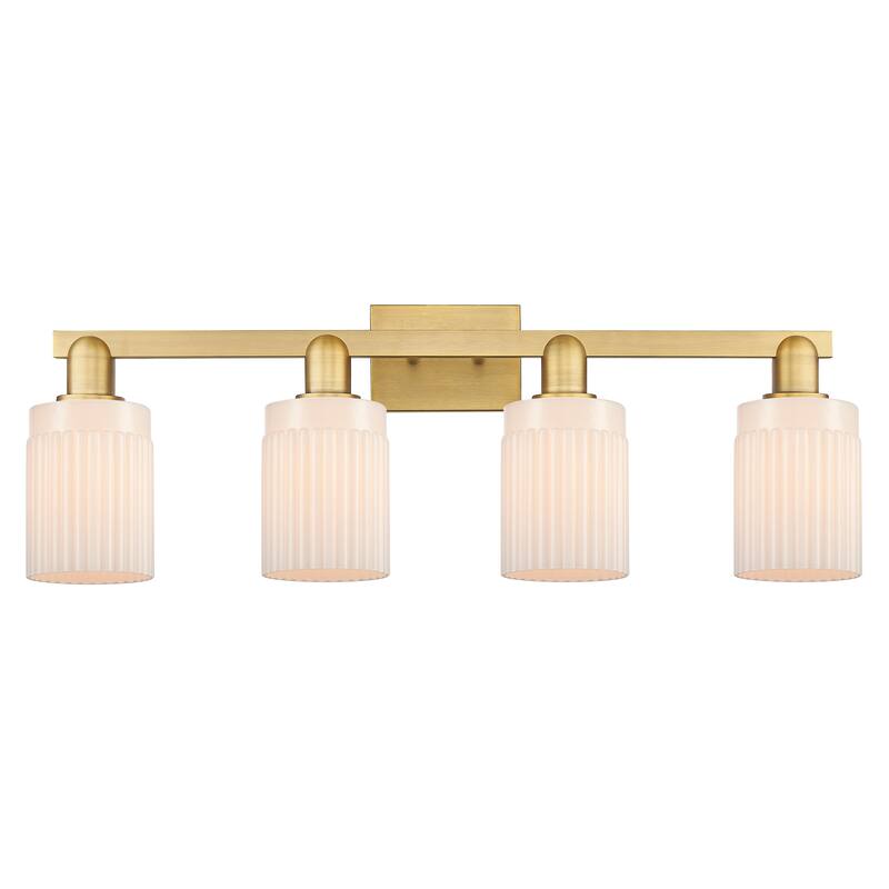 Innovations Lighting Endless Possibilities Arcadia - Hadley - 4 Light 32" Bath Vanity Light - Brushed Brass/Matte White