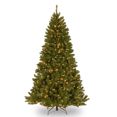 7-foot Pre-lit Artificial Christmas Tree w/Clear or Multicolor Bulbs