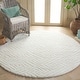 preview thumbnail 13 of 65, SAFAVIEH Tahoe Shag Nieki Geometric 1.2-inch Thick Rug 3' Round - White - Round