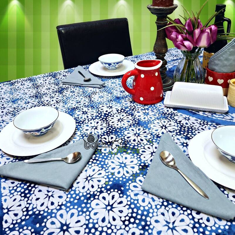 Cotton Batik Daisy Floral Tablecloth Collection
