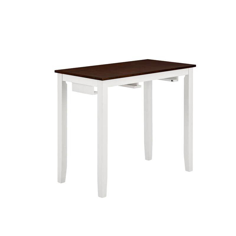 Anmytek Multifunctional Industrial 3 Piece Bar Dining Table Set Antique Grey and White