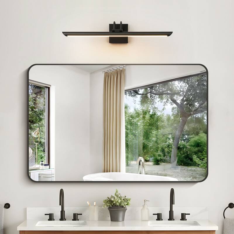 1-Light Modern Black/Gold Linear Metal Adjustable LED Picture Light/Bathroom Vanity Light