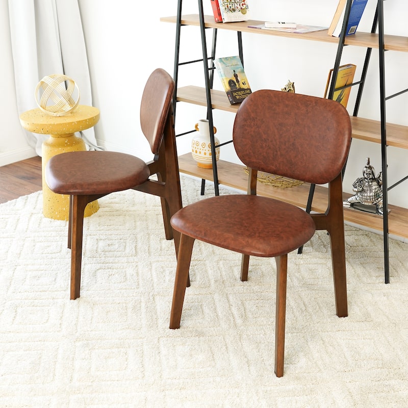 Buford Contemporary Dining Chairs Vegan Leather ( Set of 2)