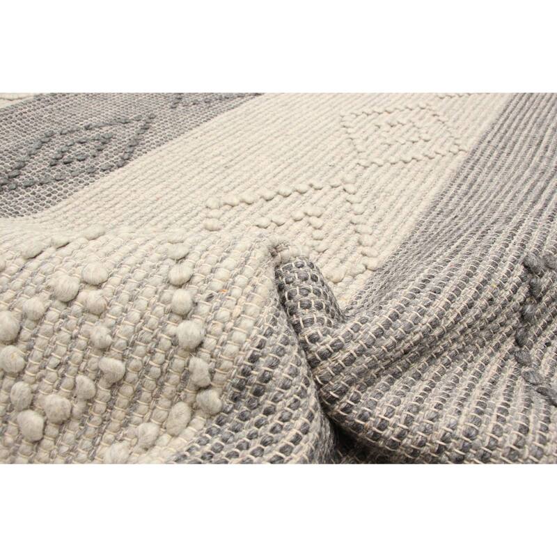 ECARPETGALLERY Braid weave Sienna Khaki Wool Rug - 6'0 x 9'2