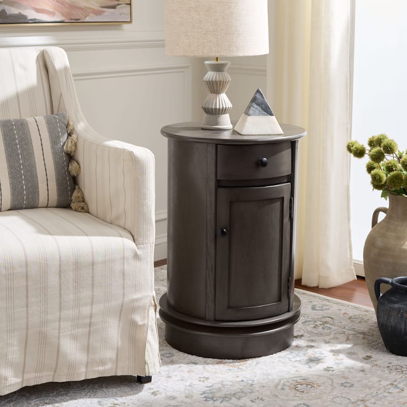 SAFAVIEH Celestia Grey Swivel Storage Accent Table - 18"W x 18"D x 26"H