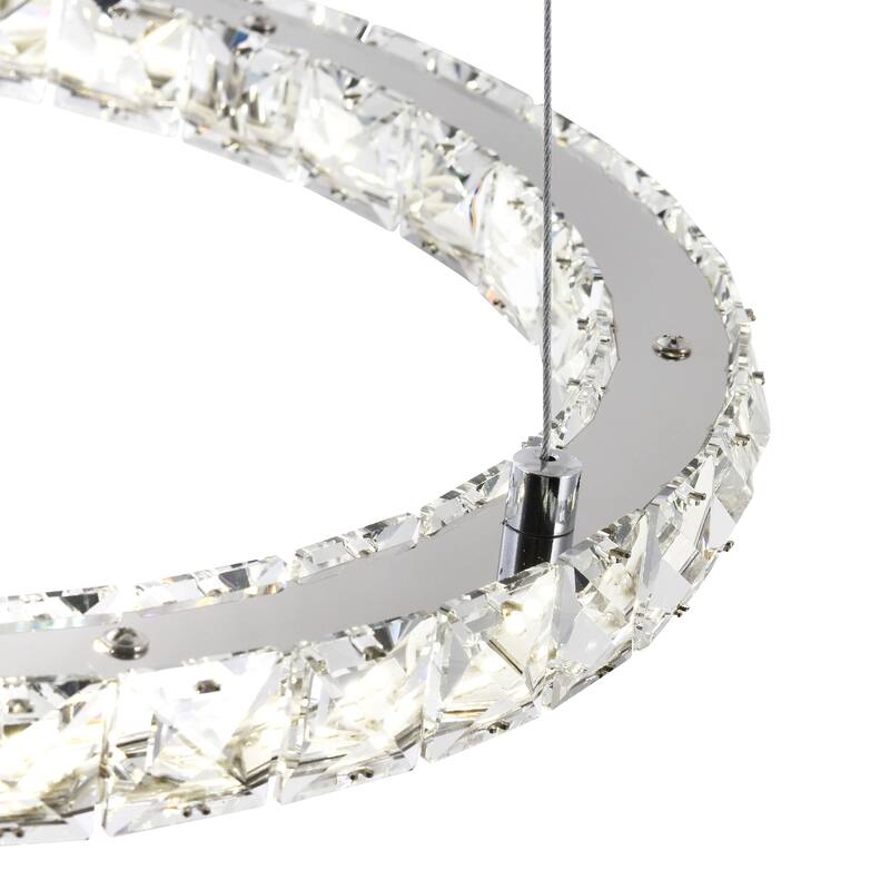 Ring LED Chandelier With Chrome Finish - Stainless Steel