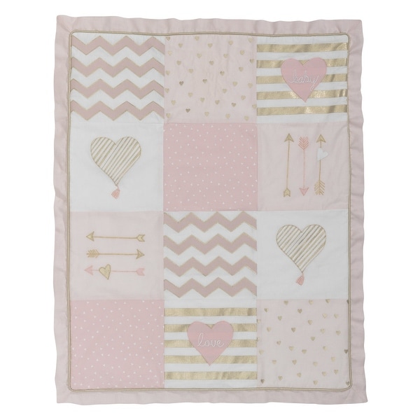 pink and gold crib sheet