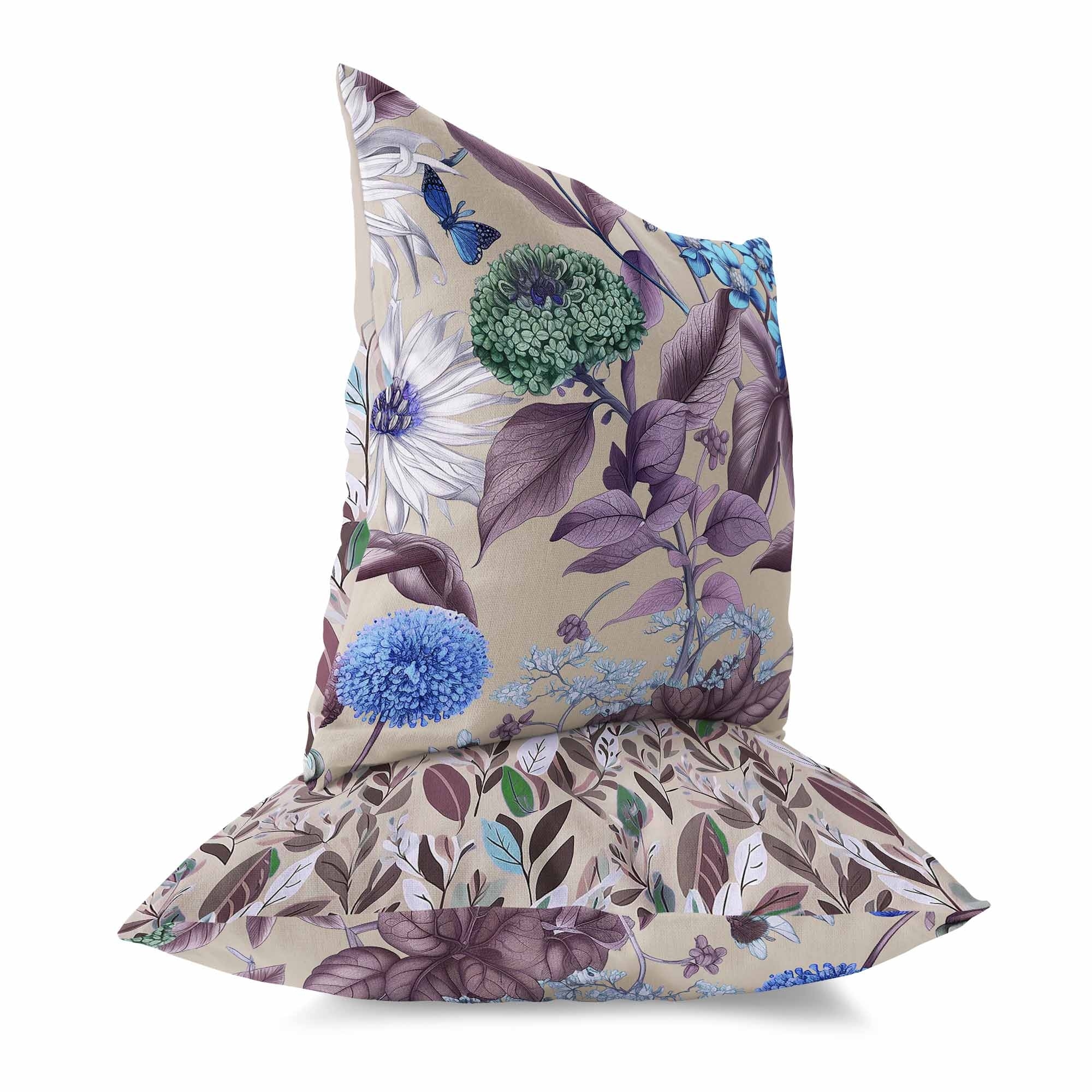 Blue And Purple Garden Gracefulness Indoor Outdoor Throw Pillow Zipper Bed Bath Beyond 39963959