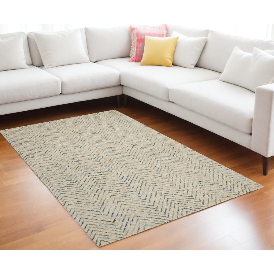 Fawef Power Loomed Modern Soft Area Rug By HomeRoots - 138' X '99' X '0.5