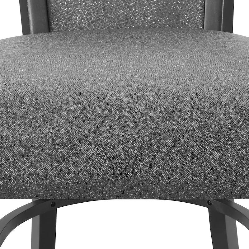 Brandon 24 Inch Counter Height Chair Set of 2, Gray Fabric Upholstery