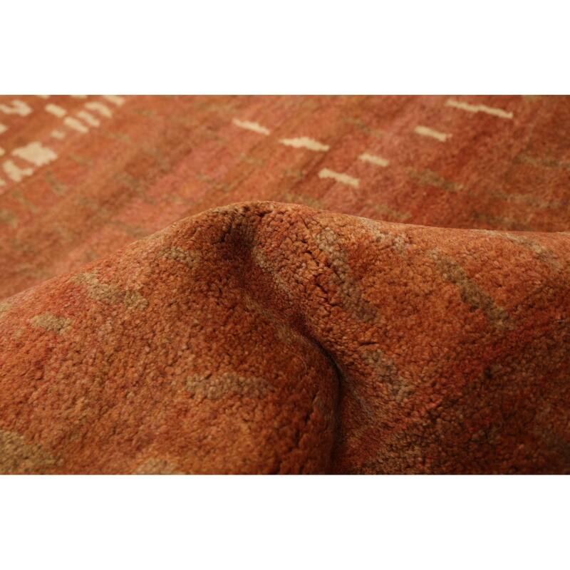 ECARPETGALLERY Hand-knotted Tangier Burnt Orange Wool Rug - 5'1 x 6'9