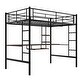 preview thumbnail 8 of 11, Loft Bed with Desk and Shelf, Space Saving Design,Full,Black