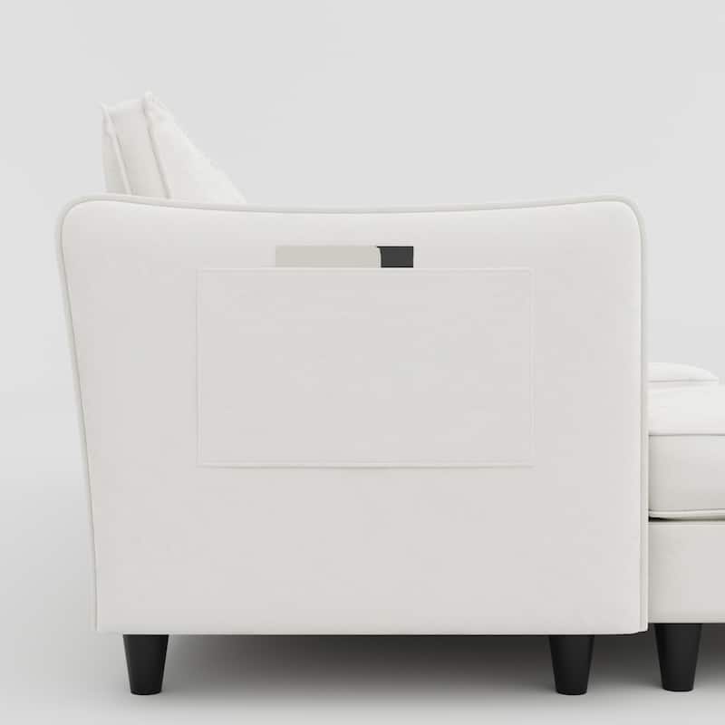 Christopher Knight Home - Benjamin Grand 6-Seater U-Shaped Sofa with Movable Ottoman and Convenient Storage Pockets
