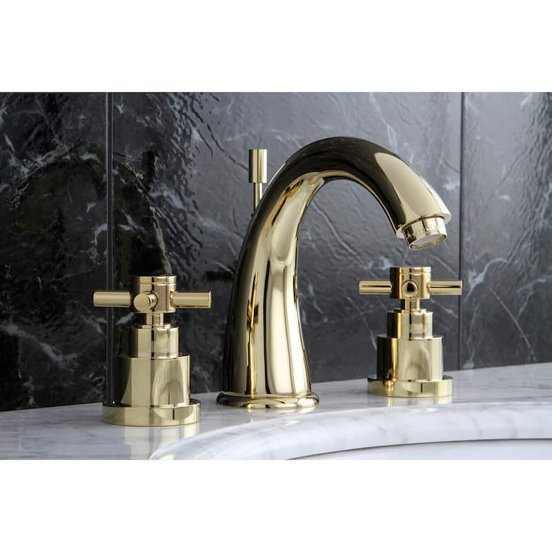 Elinvar 8 in. Widespread Bathroom Faucet in Polished Brass