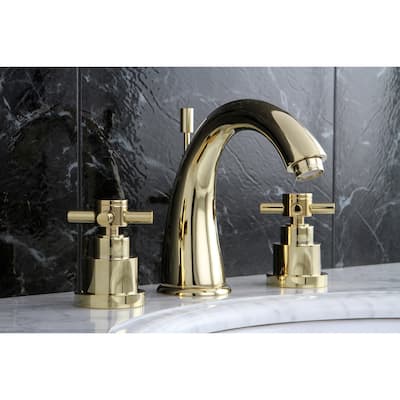 Kingston Brass Elinvar 8 in. Widespread Bathroom Faucet in Polished Brass