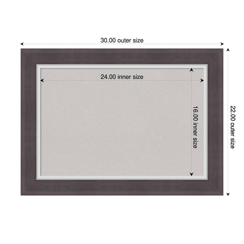 Ellie Brown Silver Framed Cork Board - Bulletin Board, Organization Board, Pin Board - Grey - 30 x 22 in