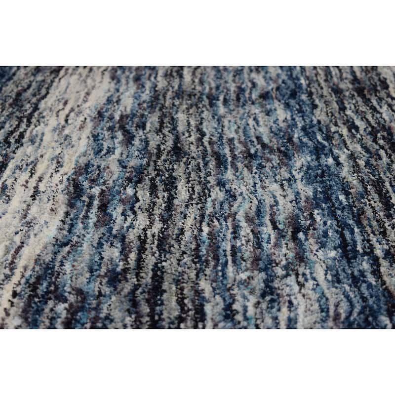 Addison Sanibel Striped Grey Shag Area Rug