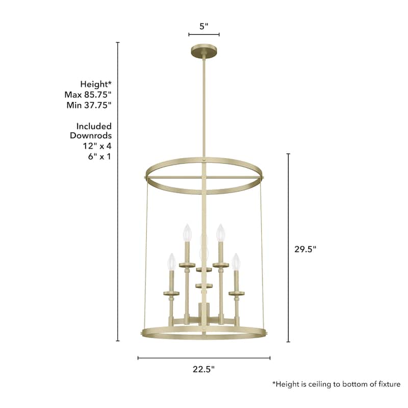 Hunter Briargrove Candle Pendant - Entry/ Foyer - Glam, Modern Farmhouse, Transitional