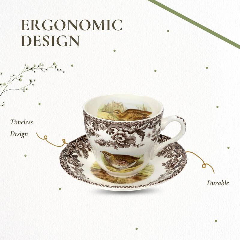 Spode Woodland Tea Cup and Saucer - 7 Oz