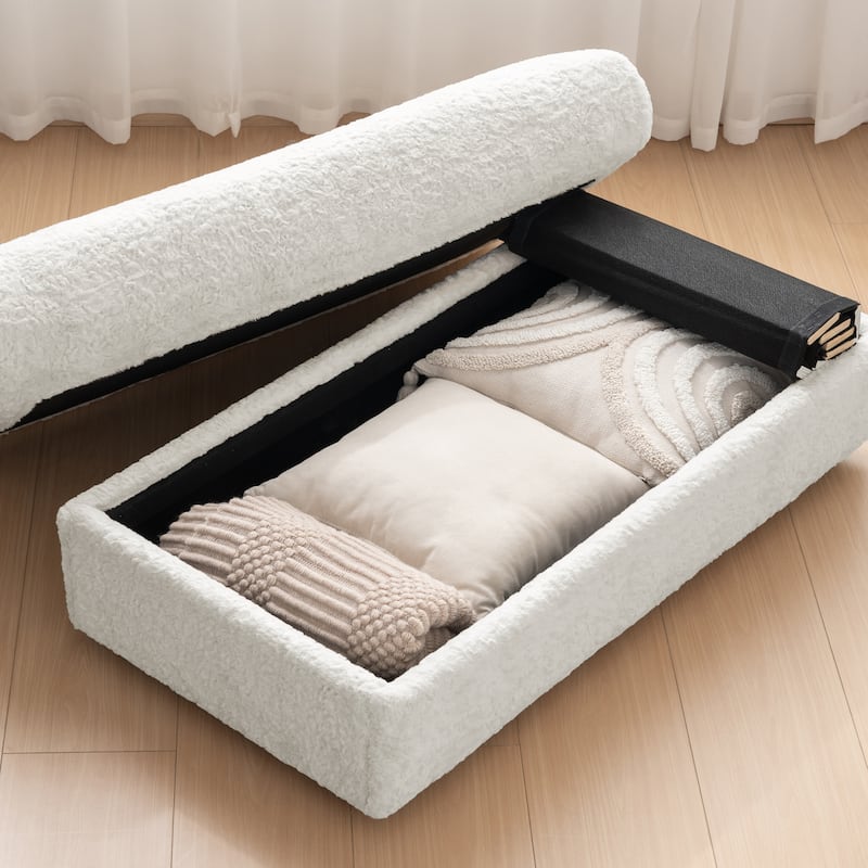 2-Piece Oversized Accent Chair & Ottoman Sets, Single Sofa Reading Couch Chaise Lounge with Storage Ottoman & Cup Holders